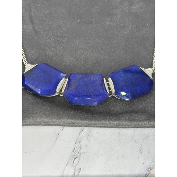 Vintage EUC Silpada "Blue Grotto" Necklace N3024 Lapis, Rock Crystal, Sterling - Picture 3 of 10